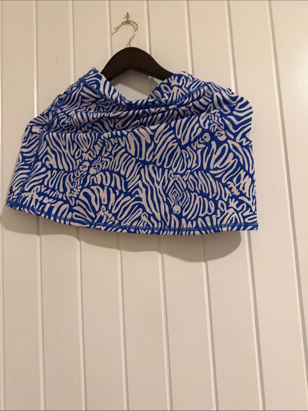 Lilly Pulitzer Blue and White Zebra-Print Skirt